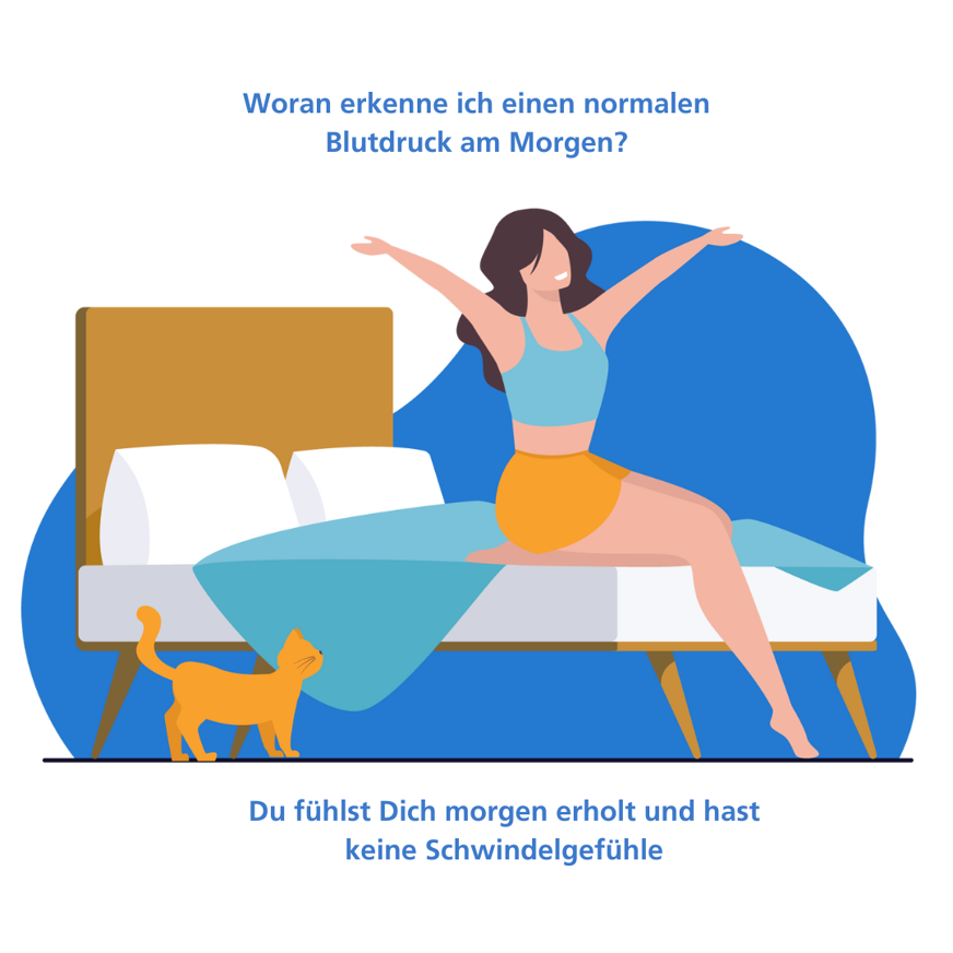 Frau streckt sich, Katze